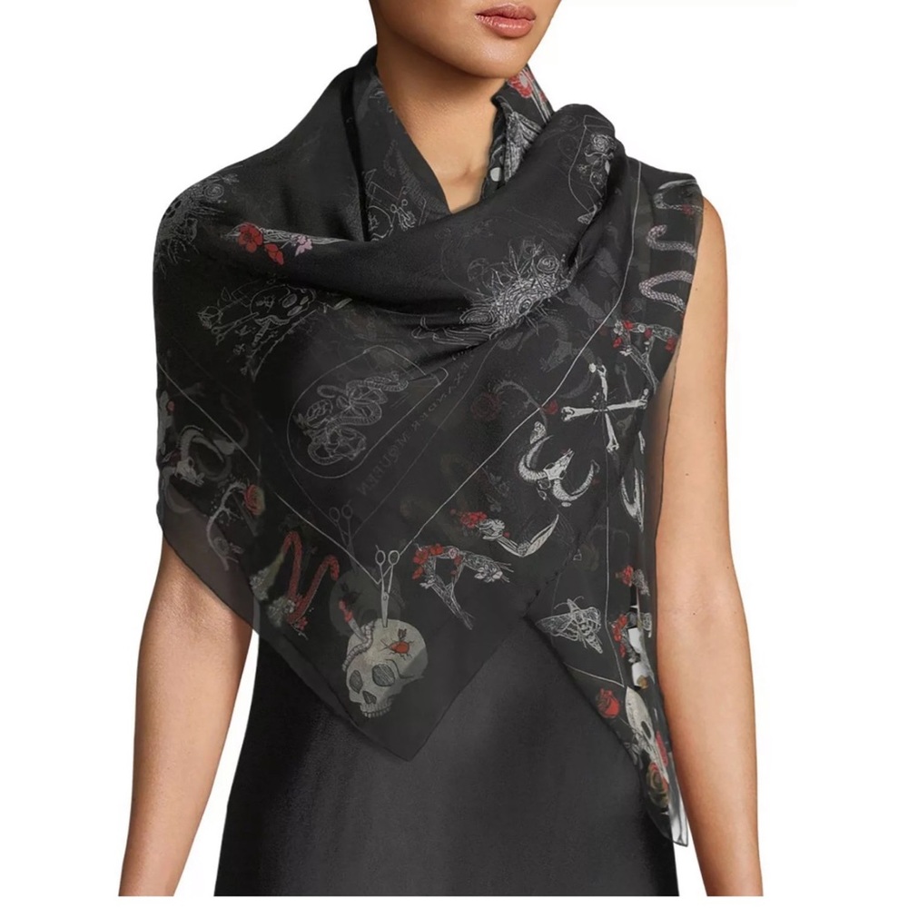 Alexander McQueen Skull Cabinets Scarf 52”